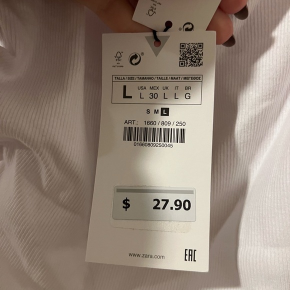 Zara Puff Sleeve Crop Top, L - Picture 7 of 7